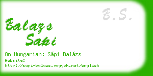 balazs sapi business card